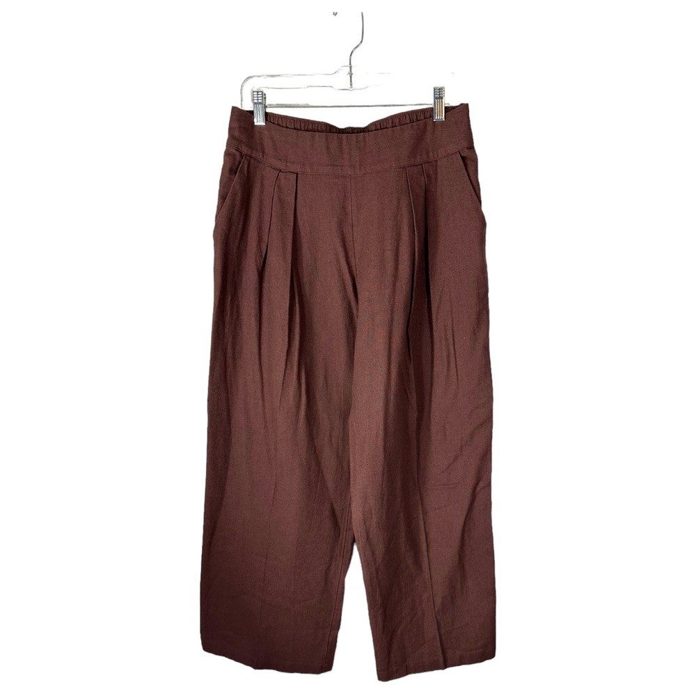 Abercrombie and Fitch Linen Blend Pull On Wide Pleated Pant SZ M